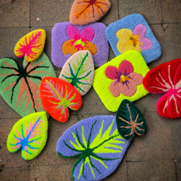 CALADIUM LEAF #14 | TUFTED COASTER